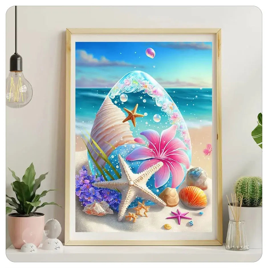 Starfish 5D Diamond Painting Fantasy Shell Seaside Scenery Full Diamond Embroidery Mosaic Cross Stitch Kits Bedroom Home Decor