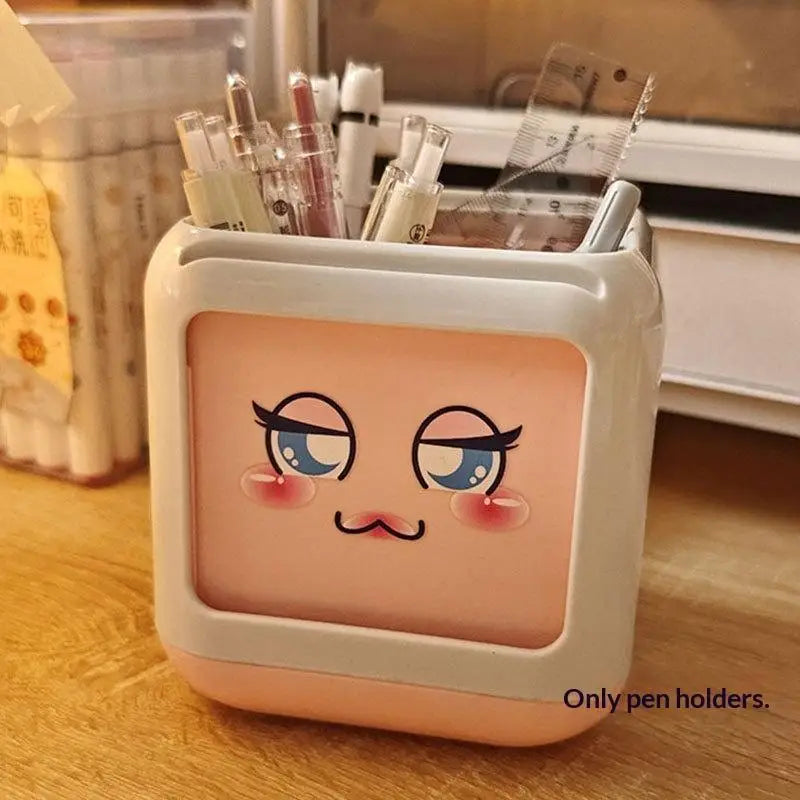 Creative Big Eyes Pencil Holder With Hook Table Stationery Storage Box Pen Holder Rack Student Children Girls Desk Organizer