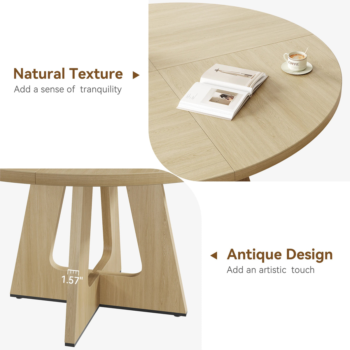 47 Inch Round Dining Table For 4-6