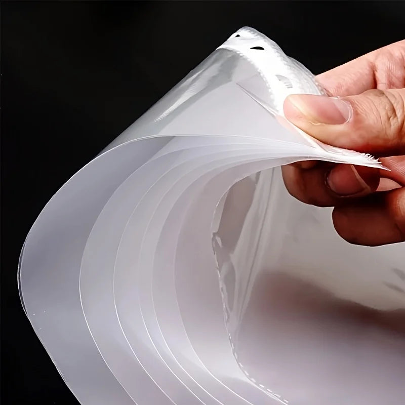 50/100pcs Clear A4 Plastic File Folders - 11-Hole 3-Ring