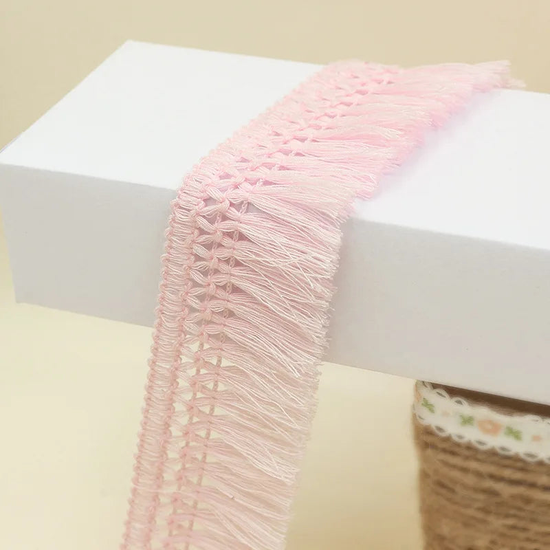 5Yard/Lot Color Cotton Fringed Lace Trim Tassel Wide 4CM Handmade DIY Garment Dress Scarves Curtain Tablecloth Sofa Accessories