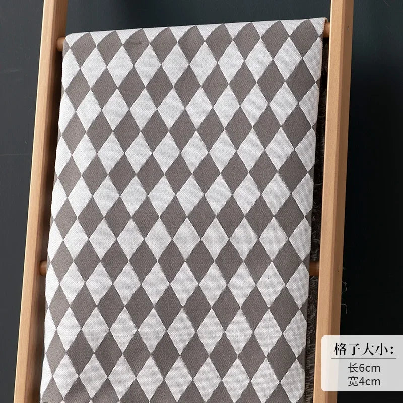High-end Thousand Bird Grid Sofa Fabric Thickening Plaid Cotton Linen Cloth Tablecloth Pillow Cushion Cover Handmade DIY Fabric