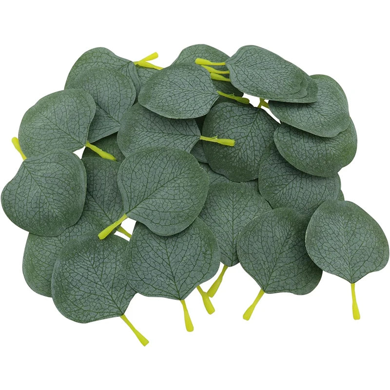 100Pcs Eucalyptus Leaves Multicolor Silk Leaf Wedding Car Decorative Flowers Christmas Decorations for Home Artificial Plants