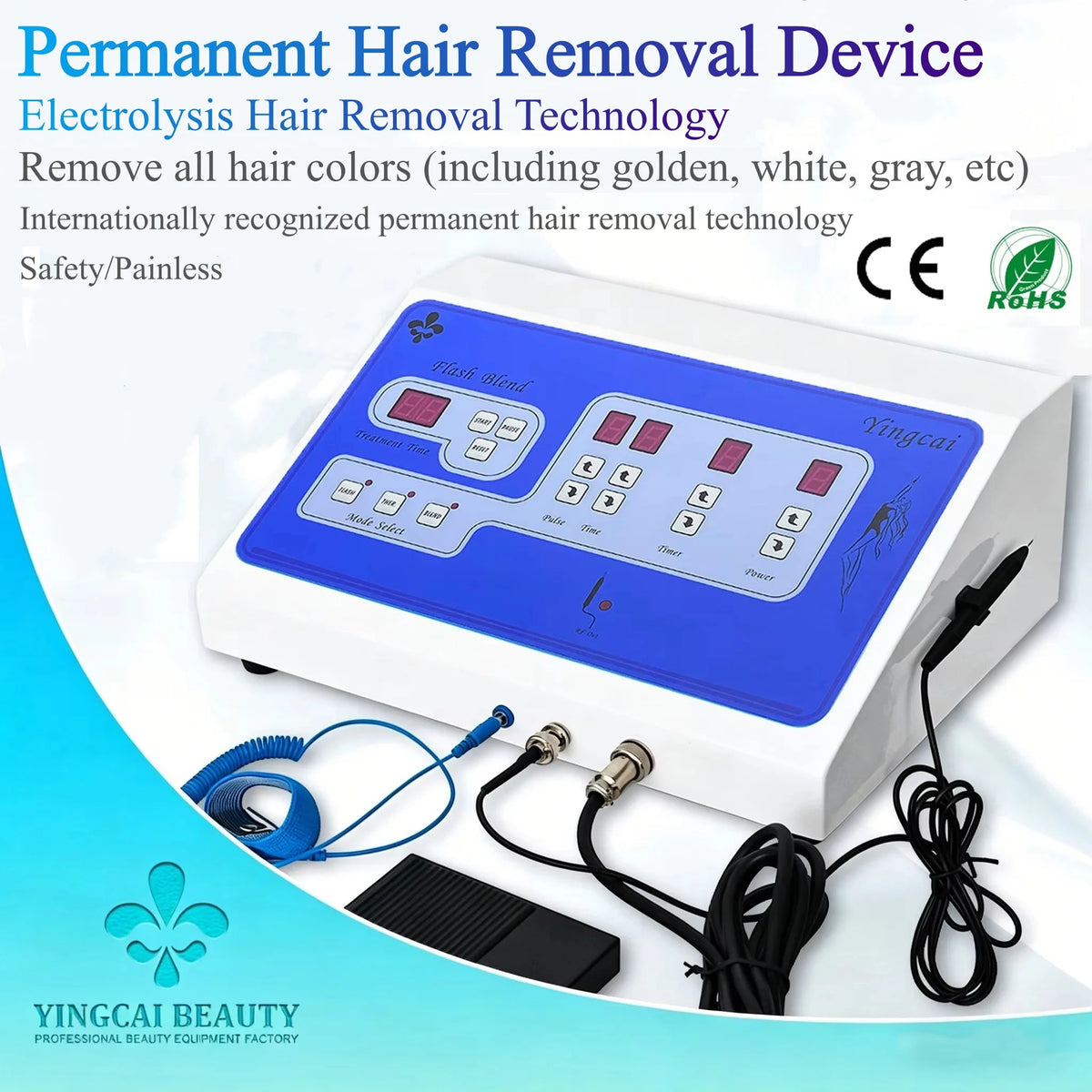 Professional Permanent Electrolysis Hair Removal Machine Painless Needle Epilation