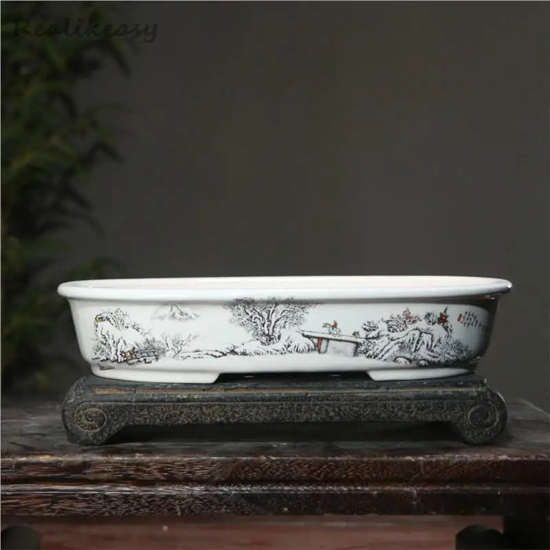 6Size Purple Sand Flower Pot Ceramic Bonsai Pot Handmade Succulent Flower Pot Chinese Landscape Flower Pot Home Decor LE302