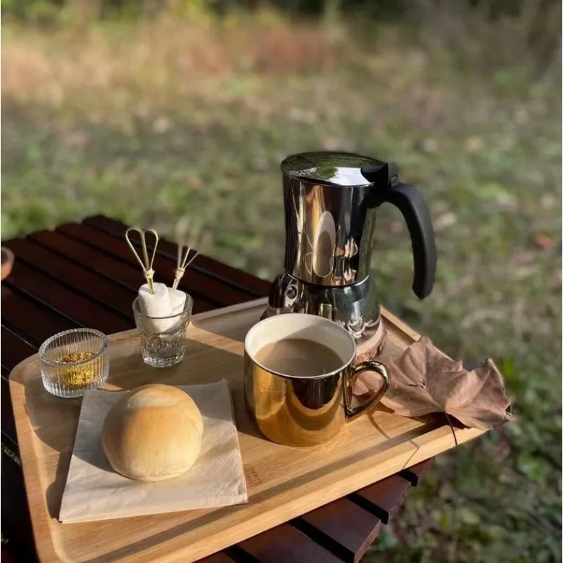 Stainless Steel Moka Pot Stovetop Espresso Maker Espresso Italian Coffee Percolator Make for Home Office Coffee Shop Camping Use