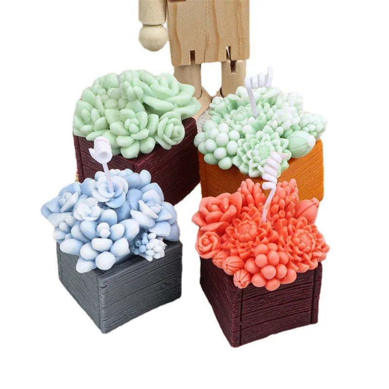 Succulent Flower Pot Silicone Mold DIY Flower Plant Gypsum Candle Making Resin Soap Mould Handmade Cement Clay Molds Home Decor