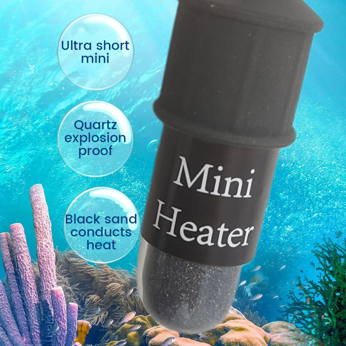 10W Adjustable Aquarium Heater Rod 18-34°C Mini USB Submersible Thermostat Heater with Digital Display for 1 to 5L Fish Tanks