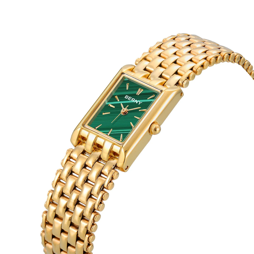 BERNY Golden Women Wristwatch Luxury Women Watch Square Golden