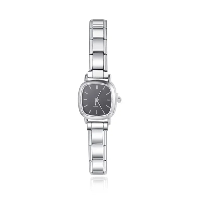 Hapiship Fashion Women's Stainless Steel White Black Watch Bracelet Bangle For Party Friend Wife Birthday Jewelry Gift G150