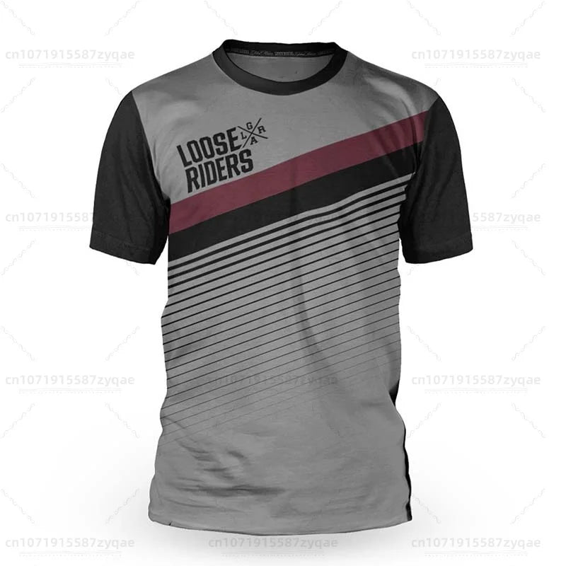 Men's Loose Rider Short Sleeve Jersey BMX MTB Mountain Bike Shirt Cross Country DH Motorcycle Sweatshirt Motochross Jersey