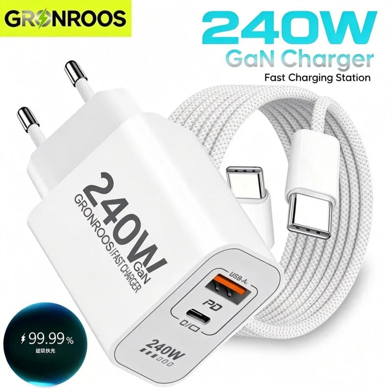 240W GaN PD USB C Charger For iPhone 17