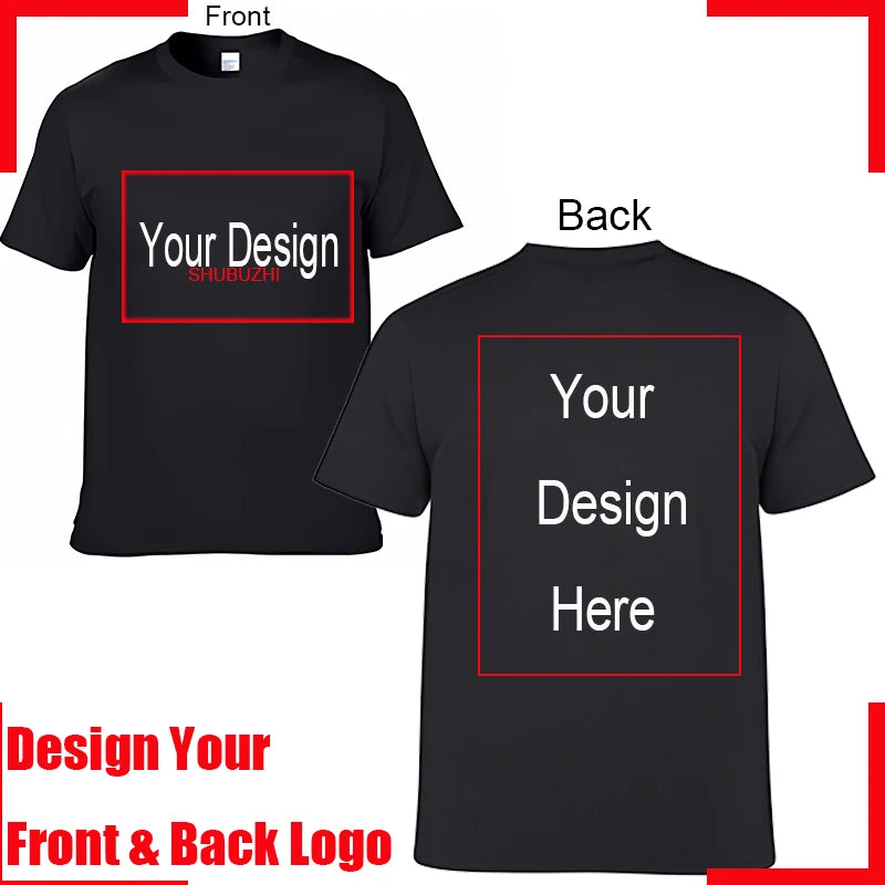 Men's Personalized Cotton T-Shirt Custom Text Name Tsihrts Add