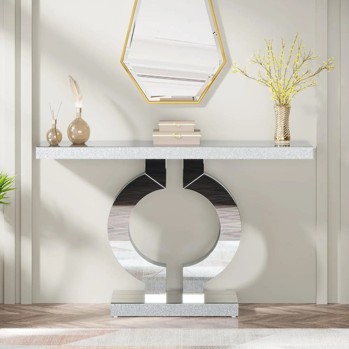 Tribesigns 43.3-Inch (110cm)Mirrored Console Table