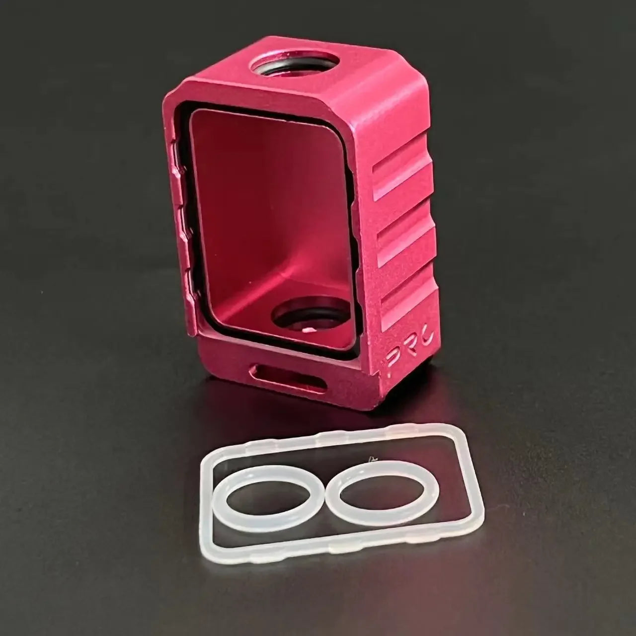 Colorful Aluminum/Acrylic 39mmx26mmx16.5mm Desk Organizer Box BORO with Glass Cover Billet Storage O Rings Holders Accessories