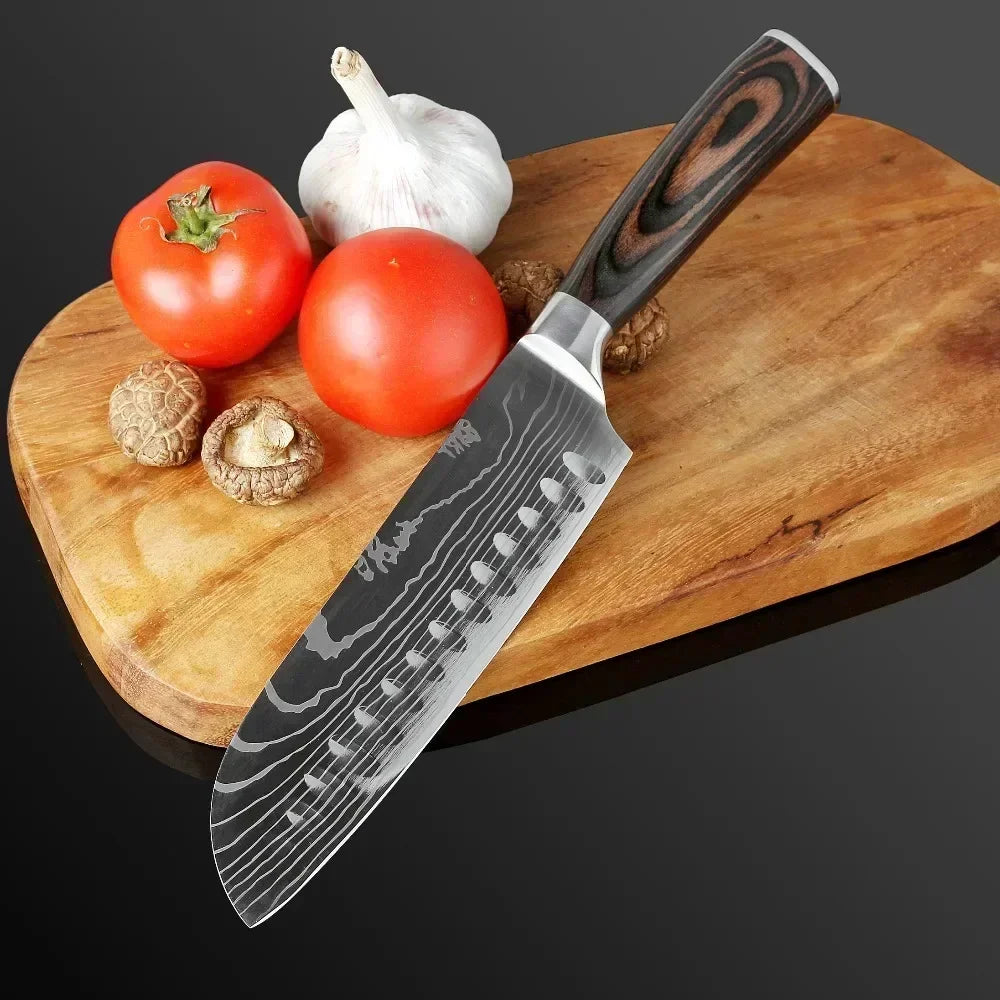 Professional Kitchen Knives Damascus Japanese Santoku Cleaver Slicing Knife Stainless Steel Boning Knife Butcher Cleaver Knife