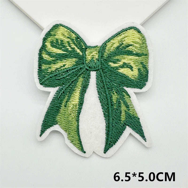 Cartoon Embroidery Sticker Decorative Ironing Sticker Sewing DIY Pink Bowknot Clothing Shoes Hat Bag Patch