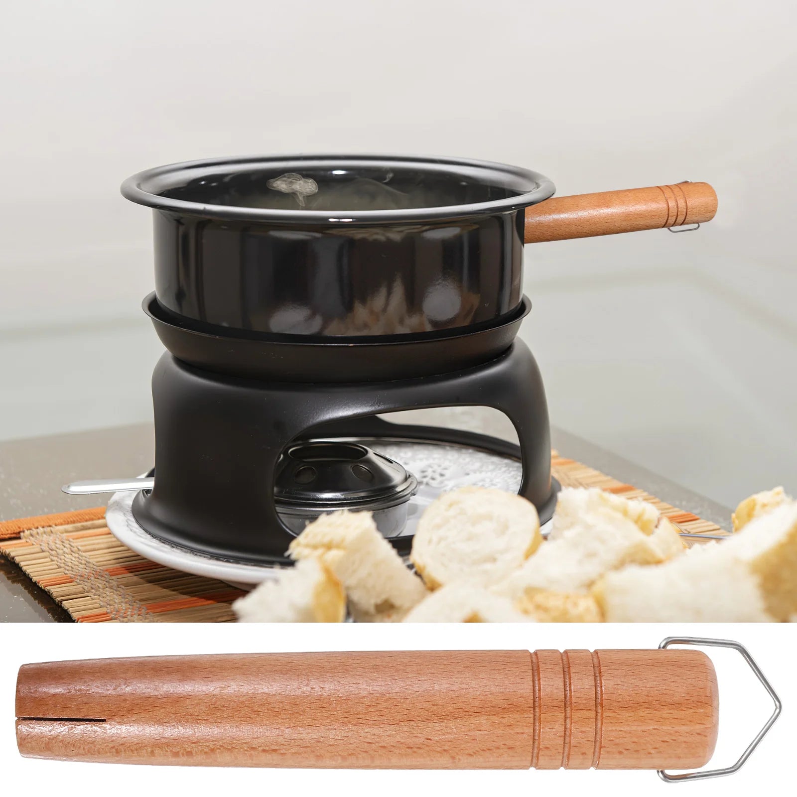 1pcs Pot Handle Frying Pan Wooden Detachable Cookware Part Japanese Design Universal Fit Stockpot Milk Pan Saucepan Wok