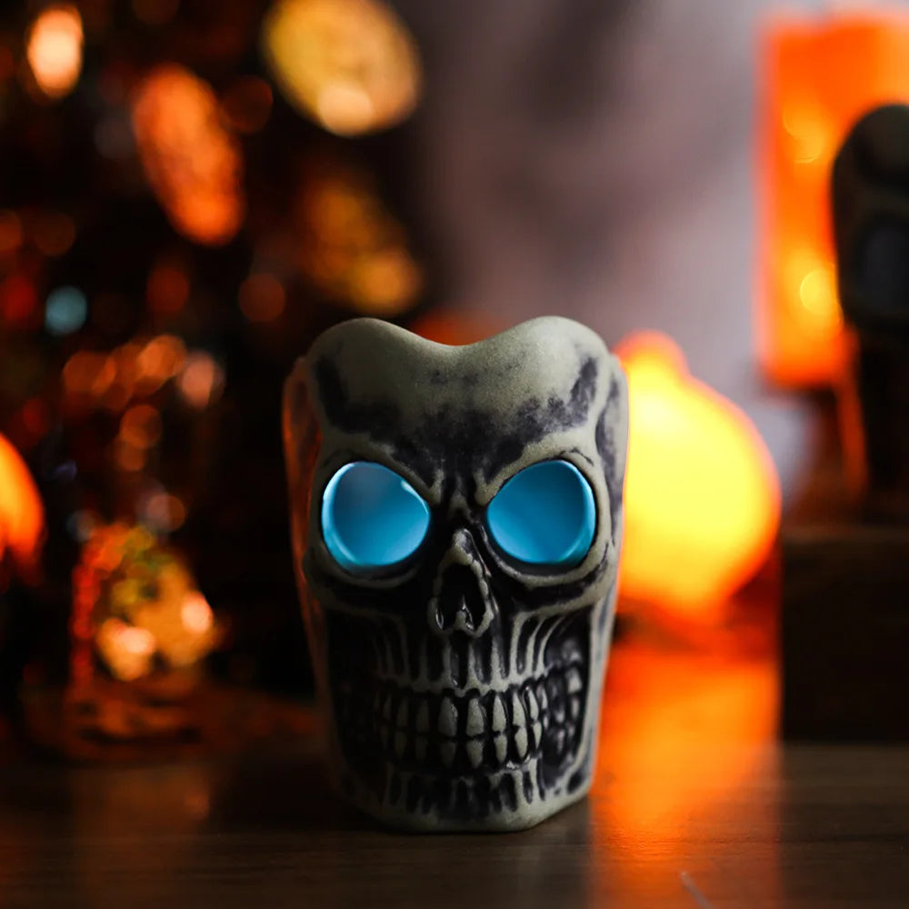 Halloween Decorations Fireplace Ghost Horror Skeleton LED Candle Light Mexican Day Ornaments Spooky Skull Halloween Gifts
