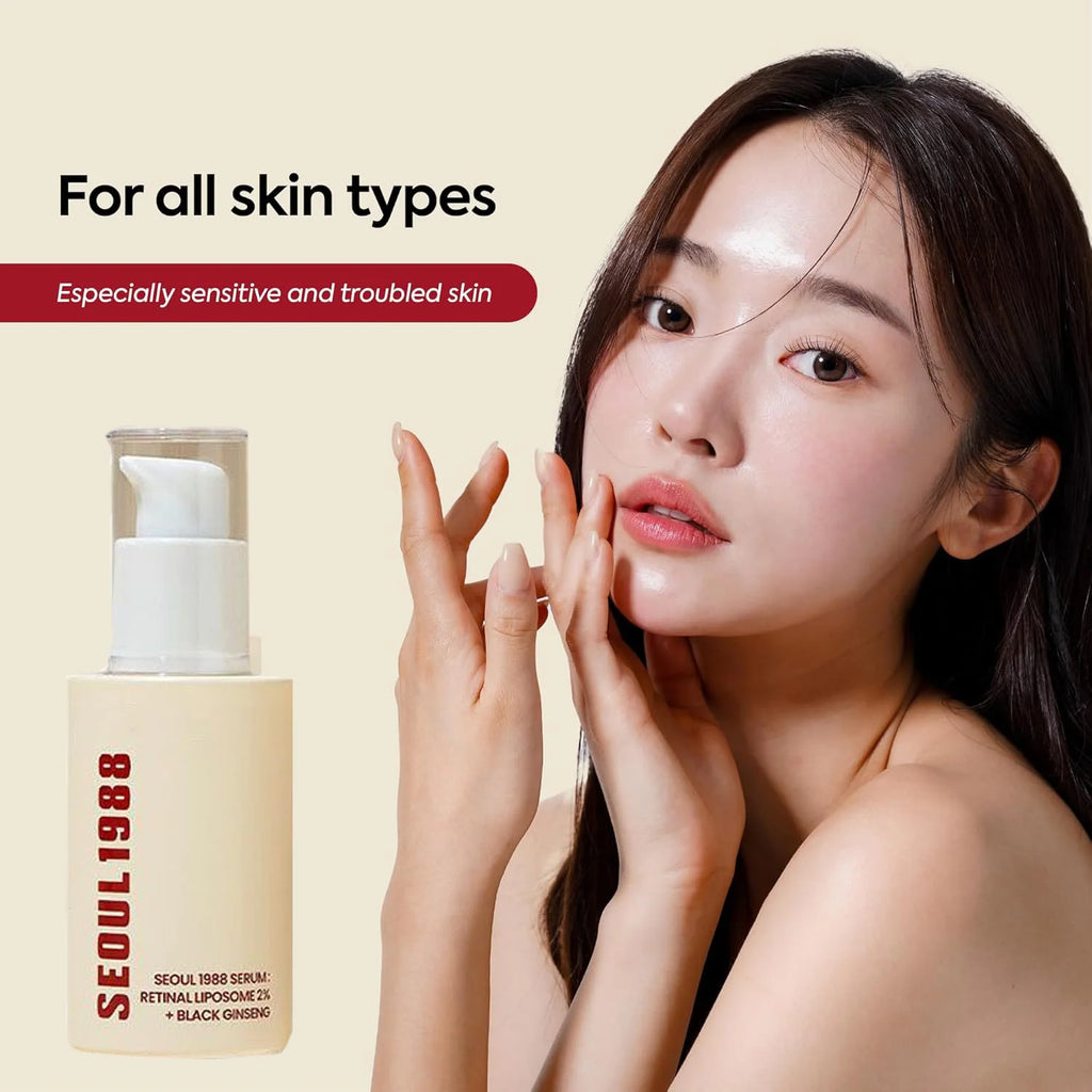 Korean SEOUL 1988 Serum Black Ginseng 2%Retinal Anti Aging Wrinkle Firming Pores Brightening Nicotinamide Balancing Skin Care