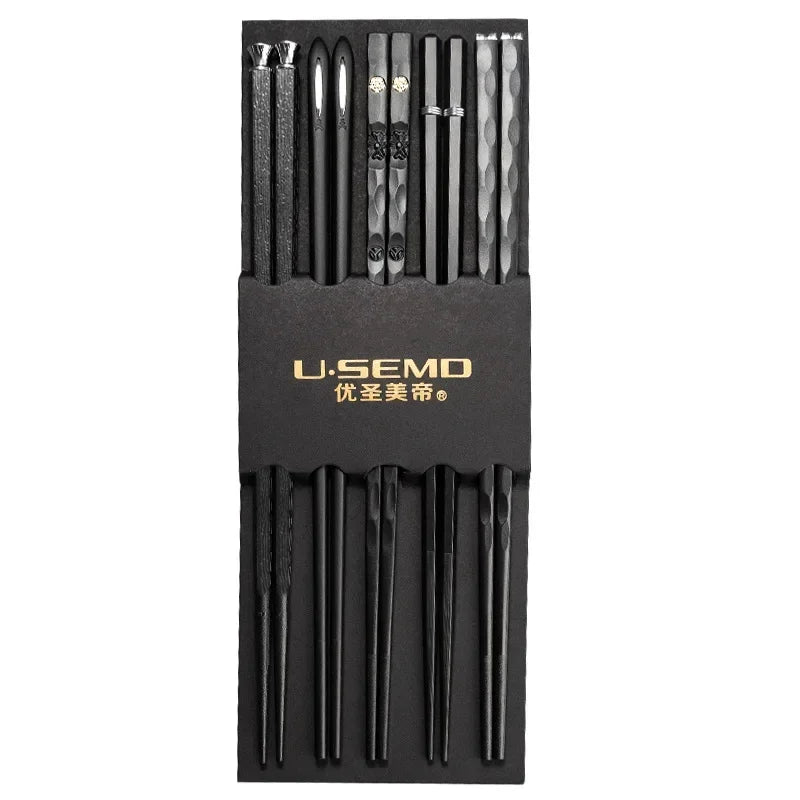 5Pairs High Quality Japanese Non-Slip Chopsticks Korean Home Hotel