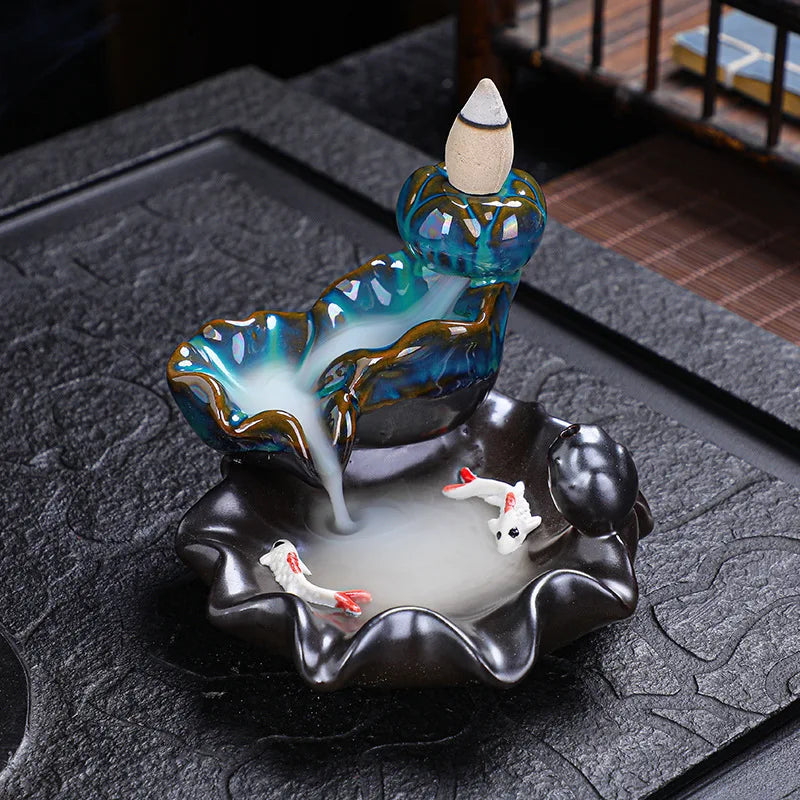Creative Home Decor Backflow Stick Incense Burner Ceramic Censer Home Decoration Use In Home Teahouse Zen Yoga Decor Ornament