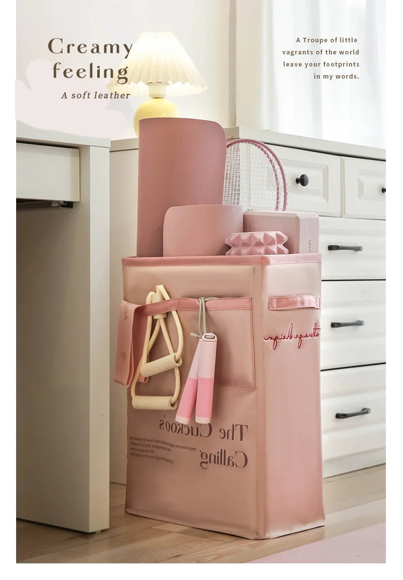 Yoga Storage Basket Sports Equipment Storage Foldable Miscellaneous Items Yoga Mat Organizer