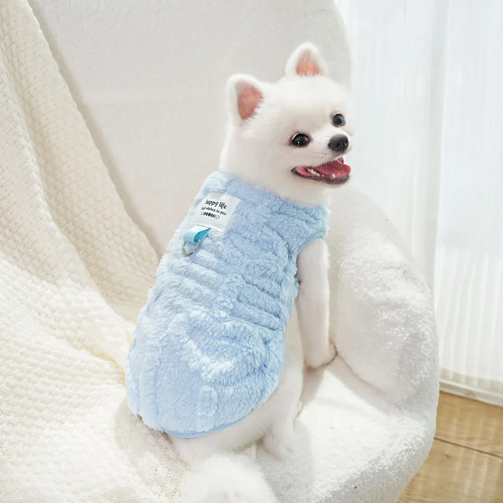 Soft Warm Dog Clothes Winter Fleece Vest Puppy Coat For Small Medium Dogs Chihuahua French Bulldog Poodle Costume Pet Outfit