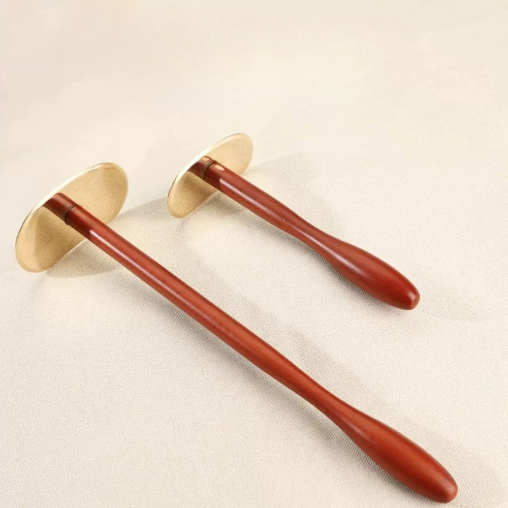 Wood & Brass Gua Sha Tool - Natural Face/Body Massage Tool for Skin Care & Relaxation