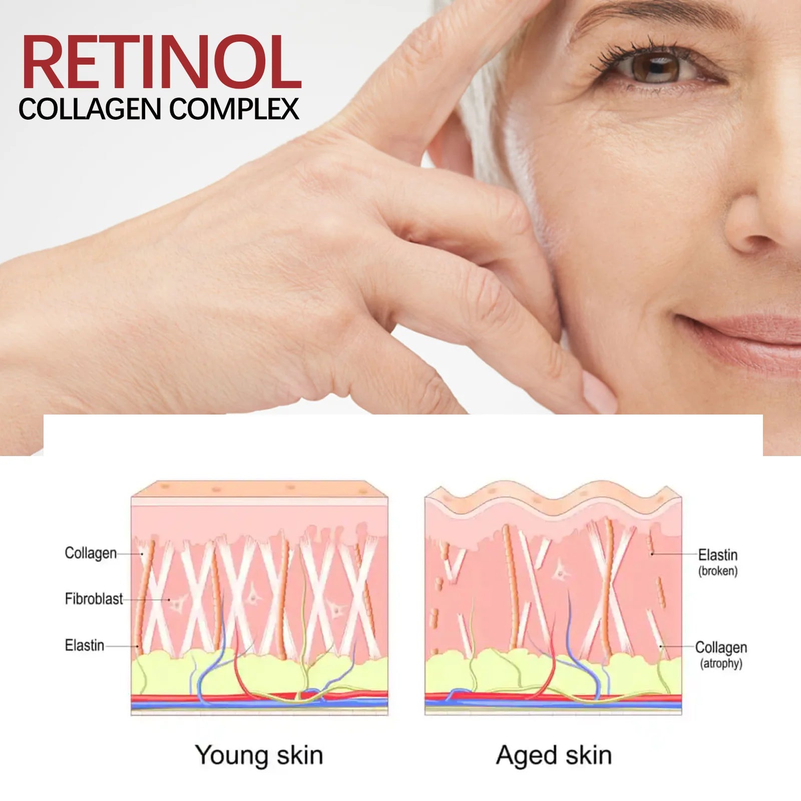Retinol Wrinkle Remover Face Set Instant Firming Lifting Anti-Aging Serum Fade Fine Lines Whitening Korean Skin Care Products