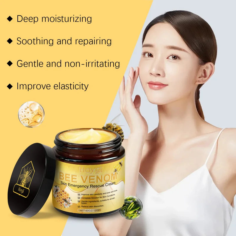 Bee Venom Skin Care Cream-Moisturizing Nourishing Lotion, Relieves Dryness Soothes Redness, Strengthens Barrier & Youthful Look