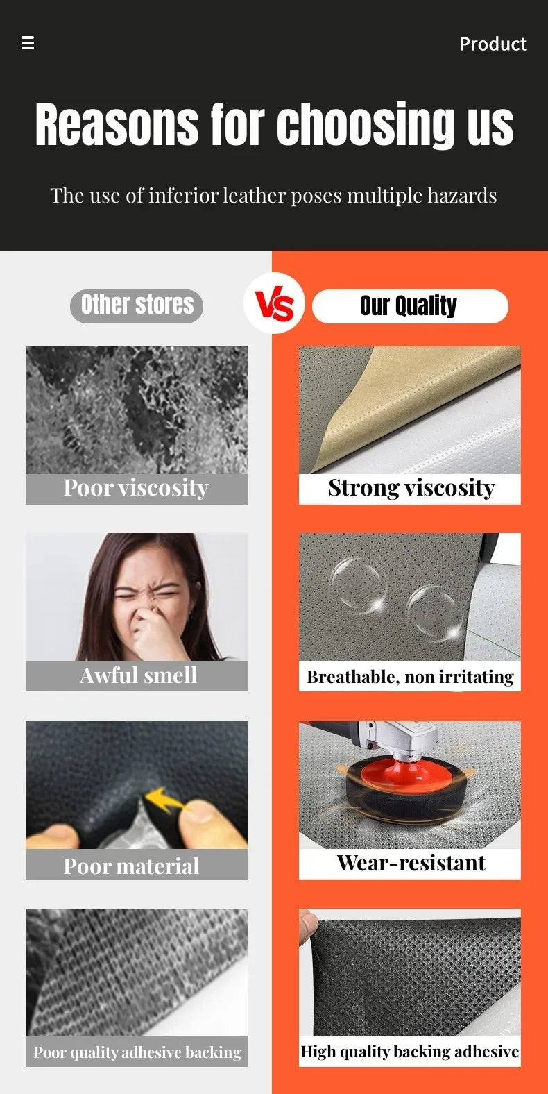 Self Adhesive Breathable Leather Car Seat Repair Perforated Faux Genuine Leather Leather Sofa Car Interior Refurbishment Sticker
