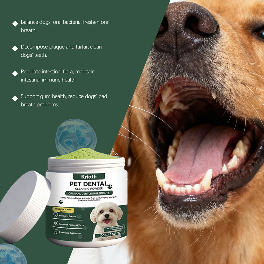 Natural Pet Dental Powder Cat Dog Breath Freshener Oral