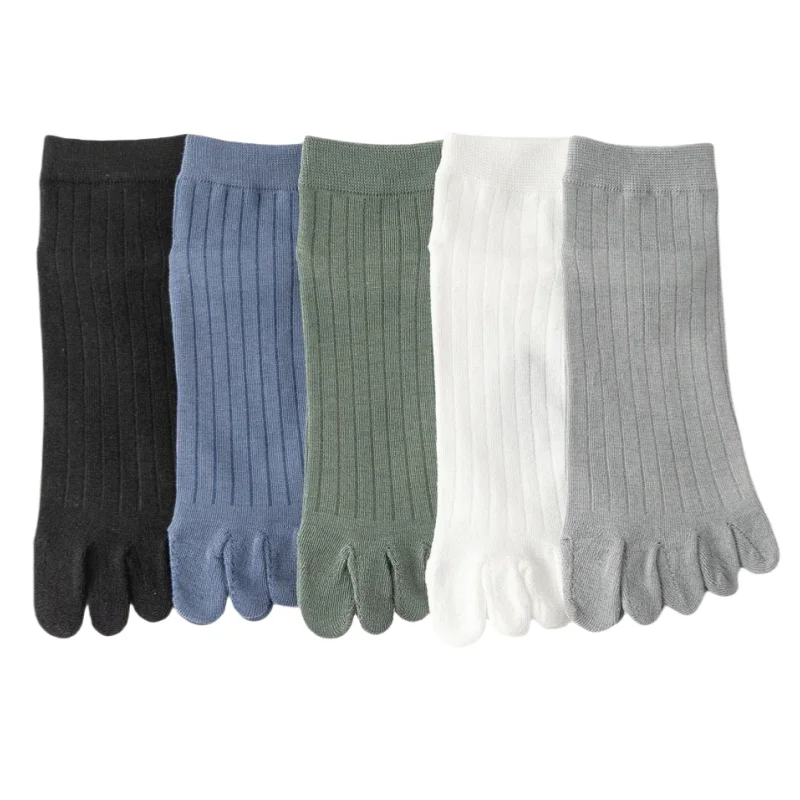 1/3/5 Pairs Mens Five Finger Socks Breathable Ankle Short Socks Thin Cotton Toe Socks with Separate Fingers Fashion Sports Socks