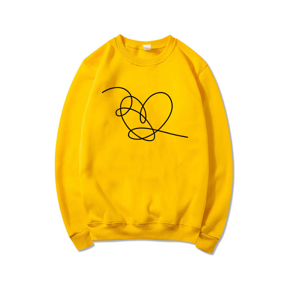 Love Yourself Heart Sweatshirt Love Yourself Tear Hoodie Heart Pullovers Women Long Sleeve Crewneck Sweatshirts Casual Hoodies
