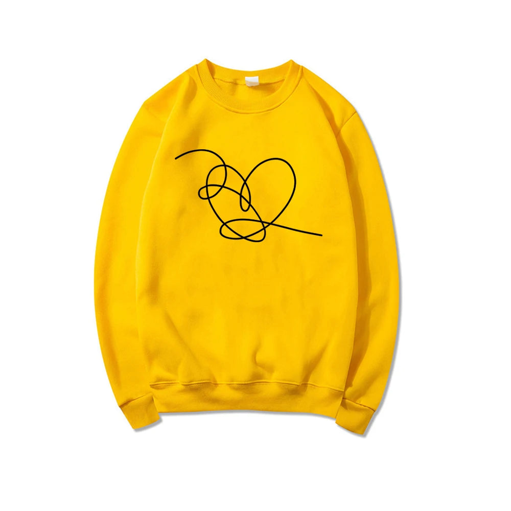 Love Yourself Heart Sweatshirt Love Yourself Tear Hoodie Heart Pullovers Women Long Sleeve Crewneck Sweatshirts Casual Hoodies