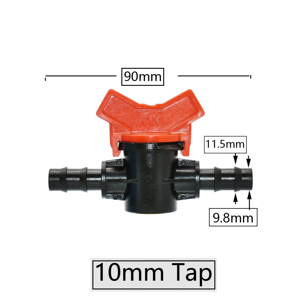 4/8/10/12/16/20/25mm Hose Barbed Mini Valve Garden Tap Barb Connectors With 1/2 3/4 Inch Thread Drip Irrigation System Fitting