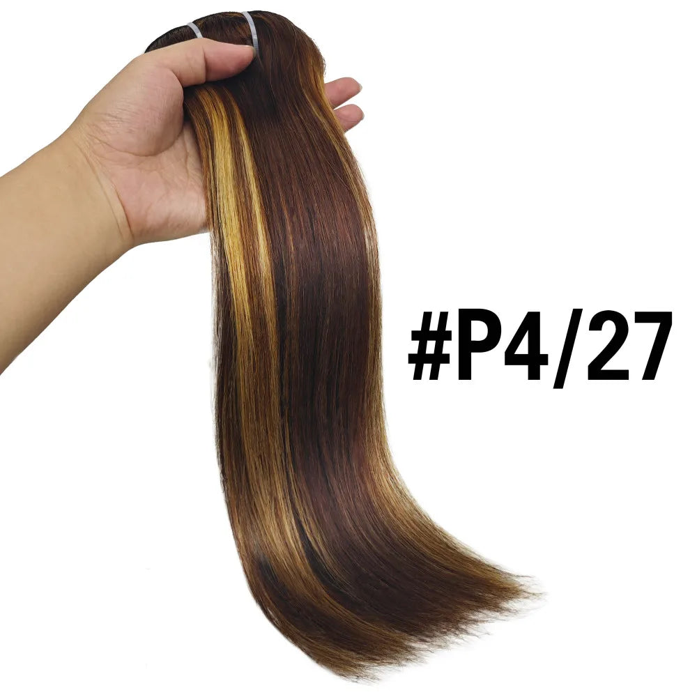Clip In Hair Extensions #6 Chestnut Brown Double Weft