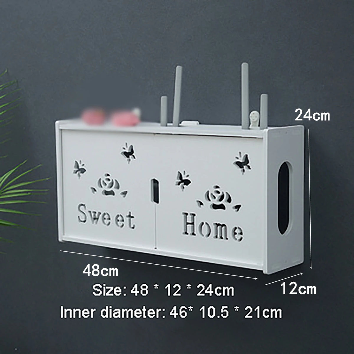 Punch-free Double Layers Wall Shelf TV set-top Box Rack Living Room Router Wall Hanging Storage Box Wireless Wifi Router Shelf