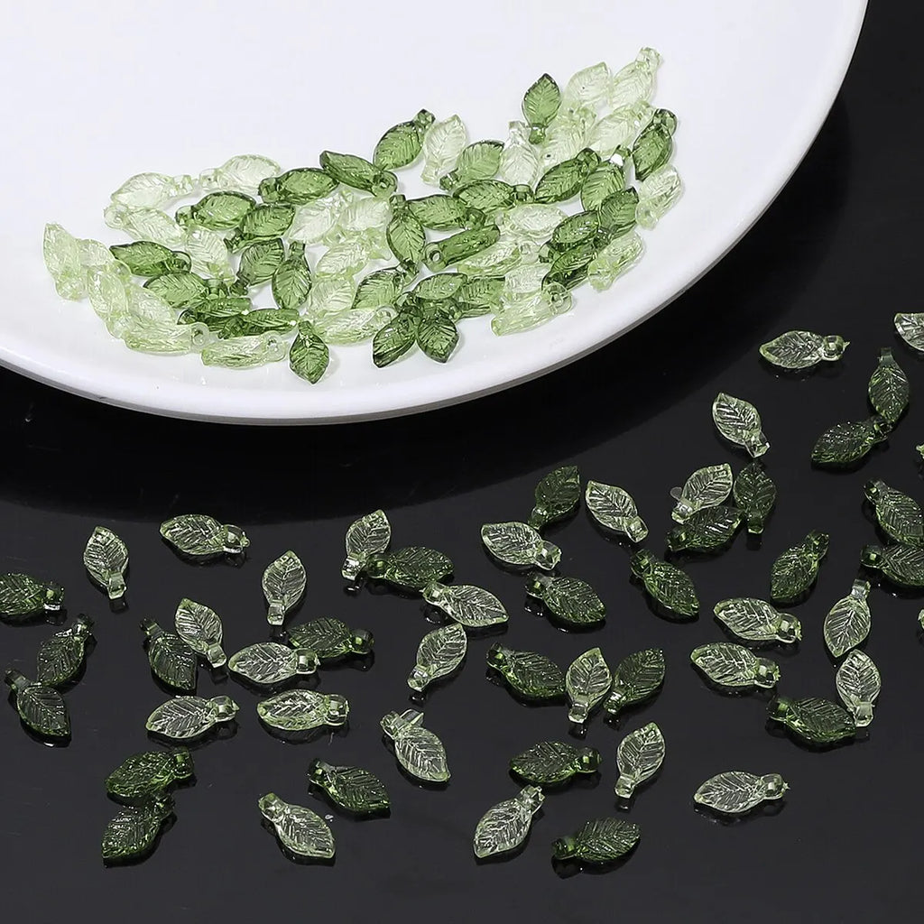 Acrylic Mini Small Tree Leaf Hand Beaded DIY Handmade