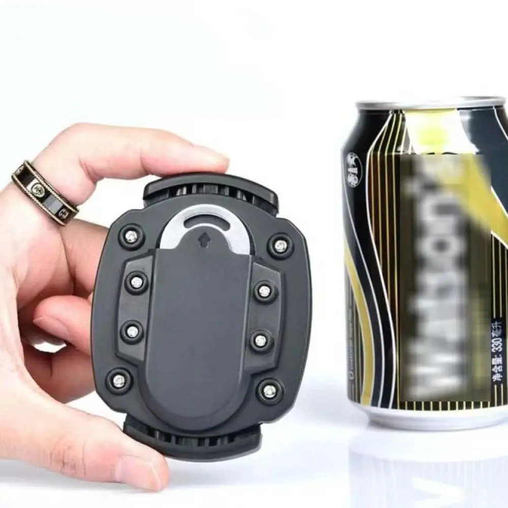 Beverage Top Cutter 2 in 1 Multifunctional Can Opener Non-slip Effortless Bottle Opener Quick Black Corkscrew Bar