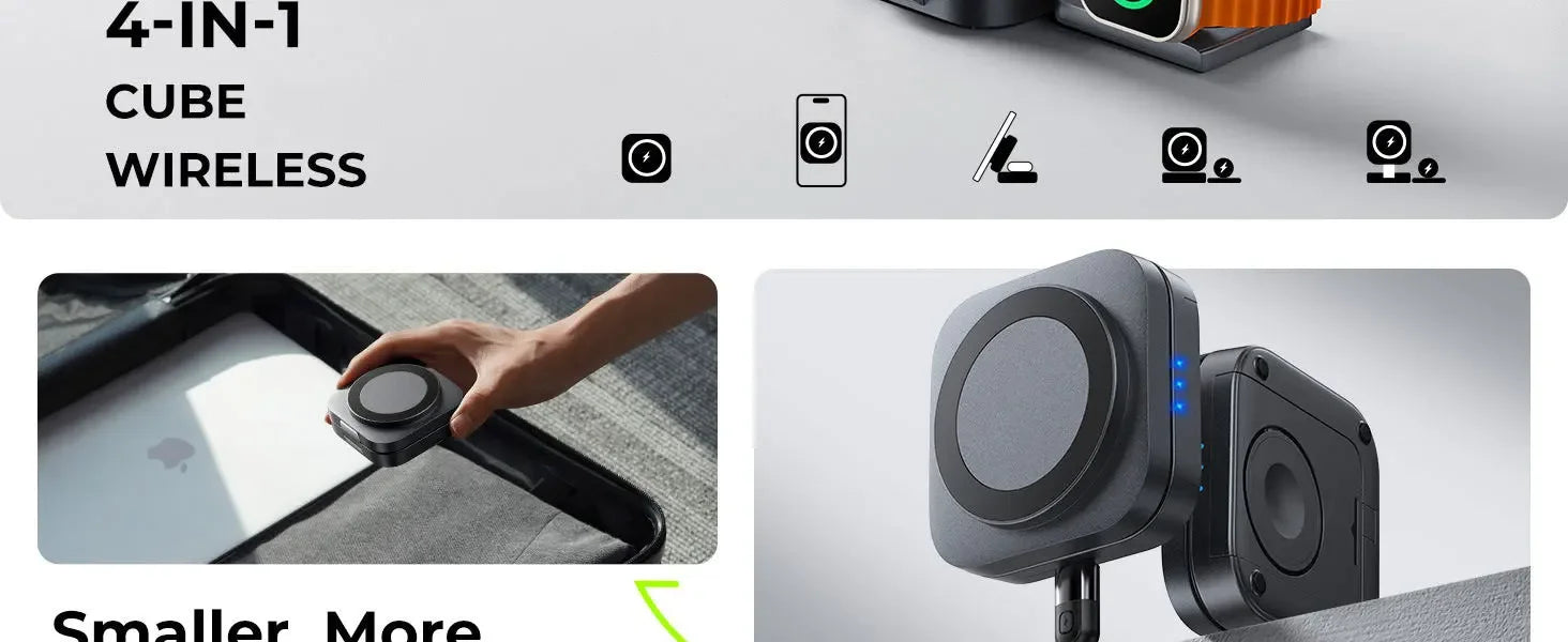 3 in 1 Tiny Foldable Wireless Charger Stand for iPhone 15 14 13 12 Pro Max Apple Watch 8 7 Holder Magnetic Fast Charging Station