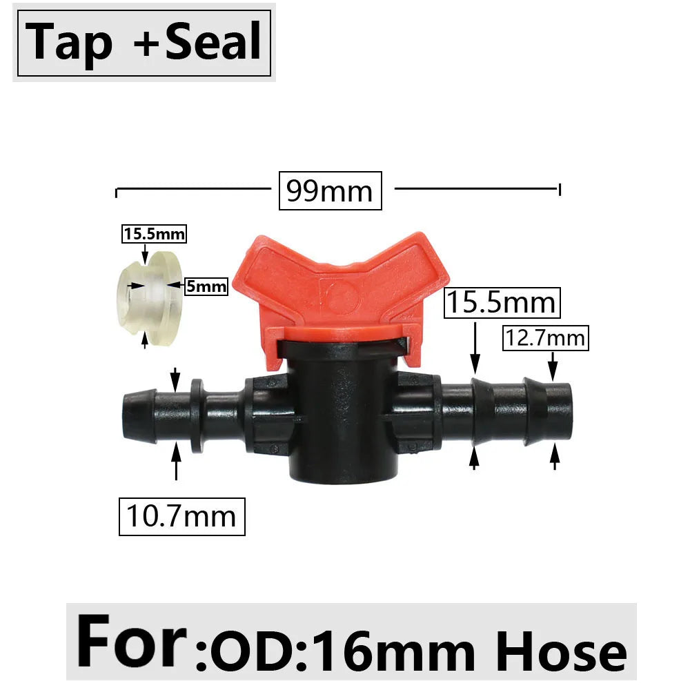 4/8/10/12/16/20/25mm Hose Barbed Mini Valve Garden Tap Barb Connectors With 1/2 3/4 Inch Thread Drip Irrigation System Fitting