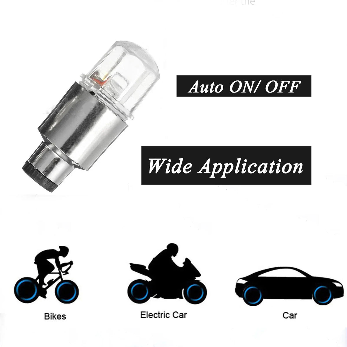 LED Tire Valve Cap Lights for Cars and Bikes