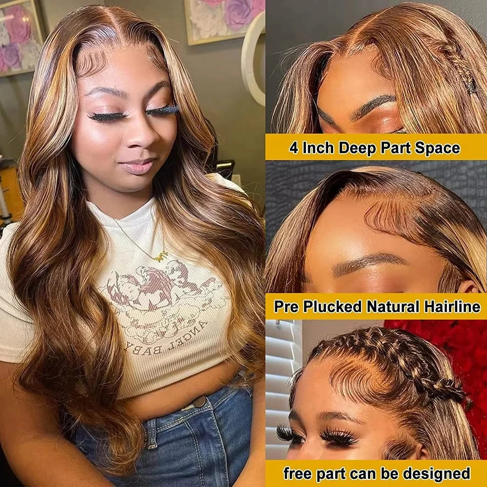 Blonde Highlight Body Wave Lace Front Wig