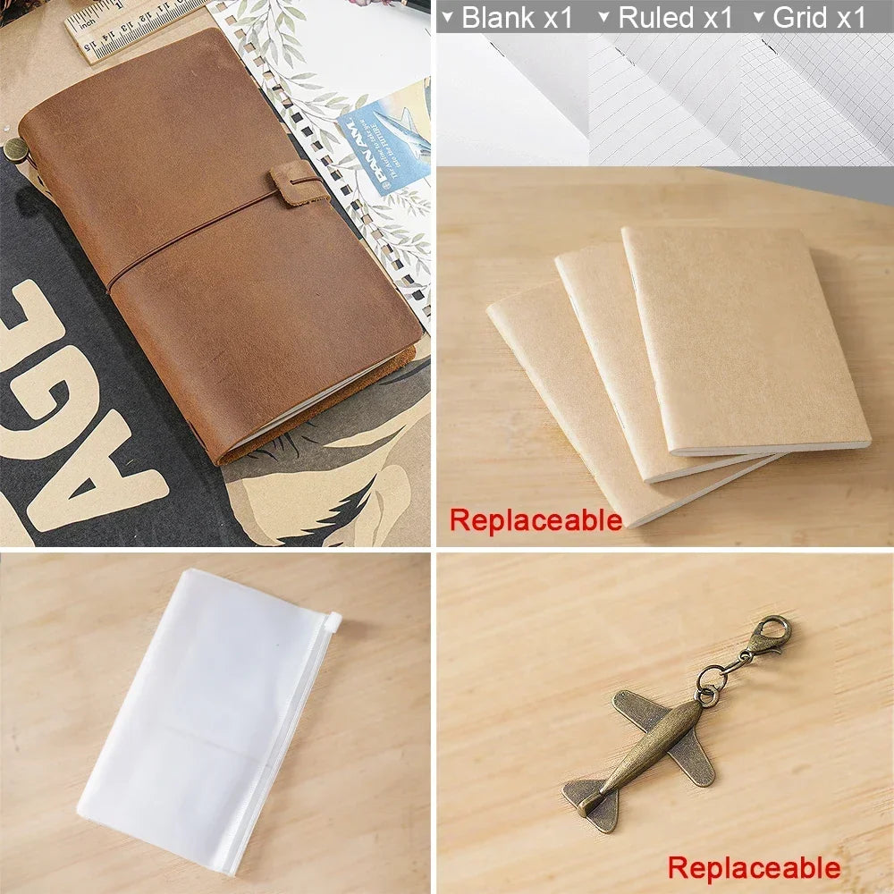 Moterm 100% Genuine Leather Notebook Handmade Vintage Cowhide Diary