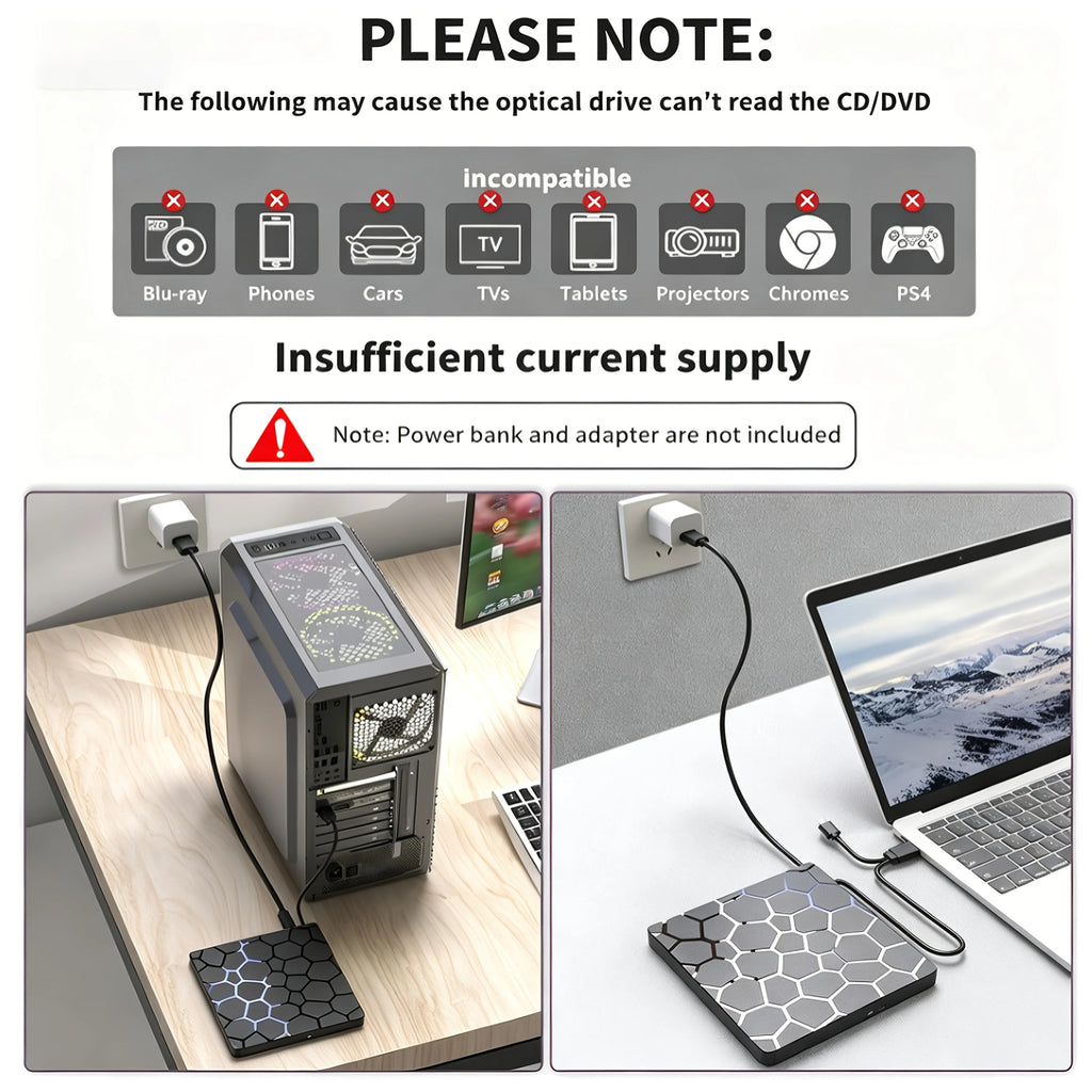 8‑in‑1 External Cd/dvd Drive Features USB 3.0 &amp; Type‑c