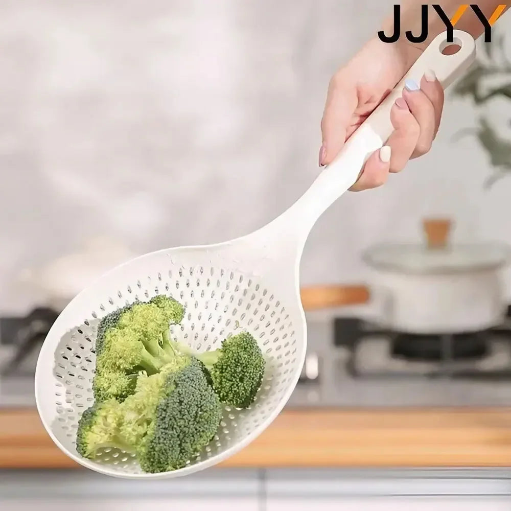 Large, Thickened, Long-handled Strainer Spoon for Draining Noodles and Dumplings in A Household Kitchen Kitchen Tools