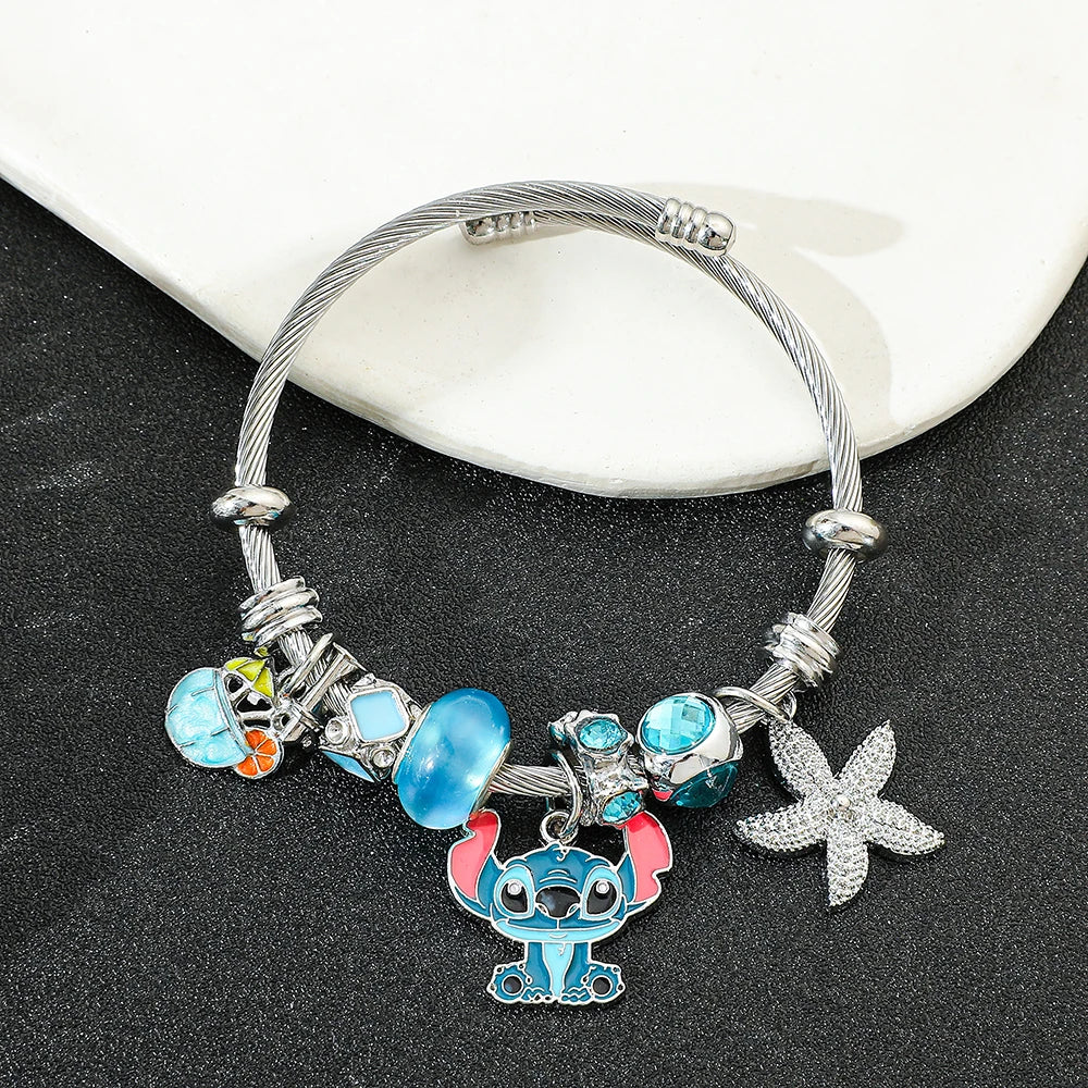 Disney-Lilo & Stitch Bracelet Anime Wristband, Cartoon Accessories for Kids, Birthday Gift, Toy for Boys and Girls, 7Styles