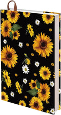 A5 Sunflower Jumbo Fabric Book Sleeve Covers Reusable Textbook Protective Book Sleeves for Hardcover 12.4x8.8Inch Books Label